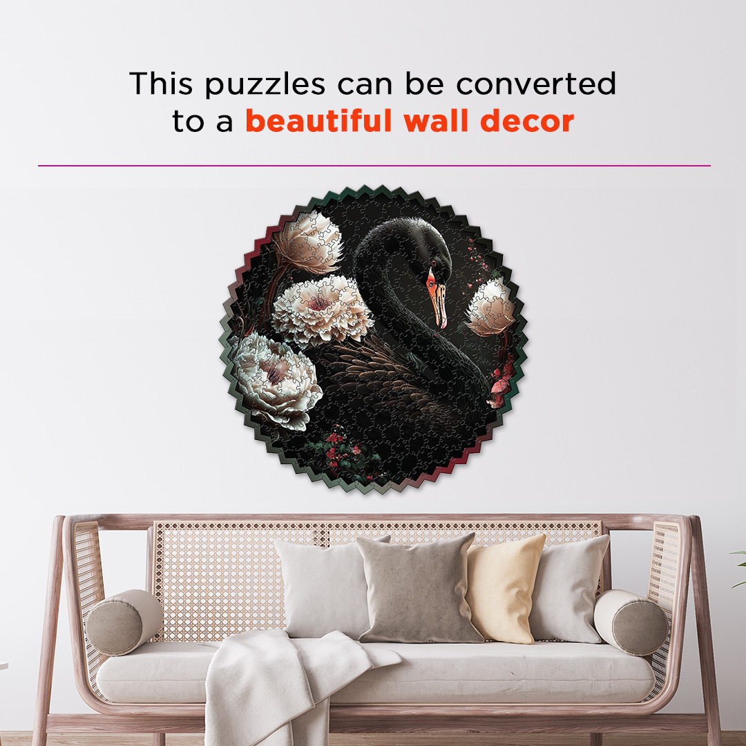 Black Swan digital art puzzle for kids and adults a creative art base puzzle