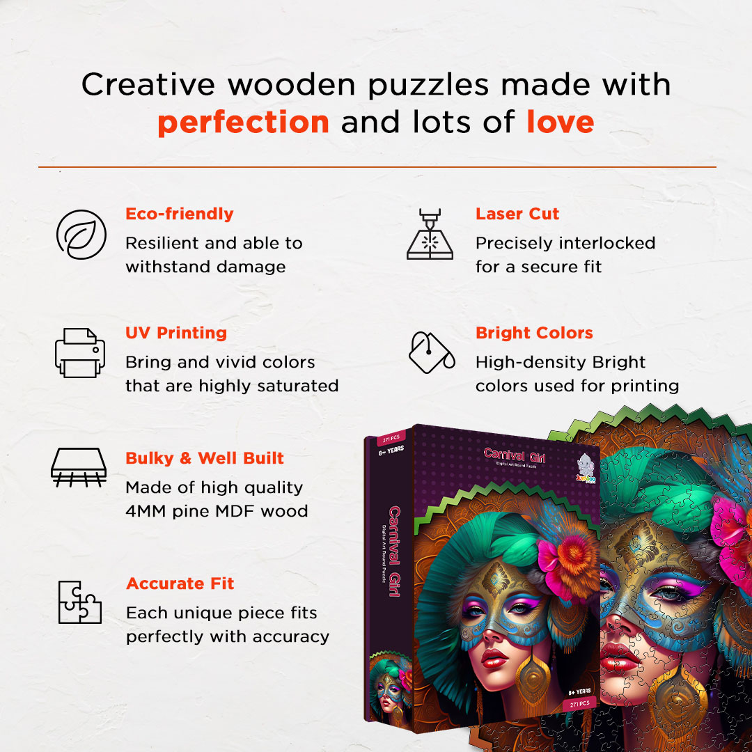 Carnival Girl digital art puzzle for kids and adults a creative art base puzzle