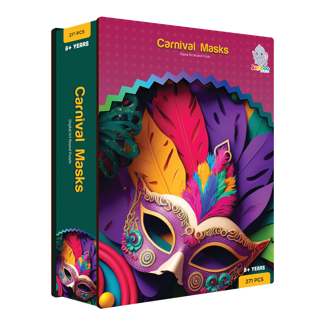 Carnival Masks digital art puzzle for kids and adults a creative art base puzzle