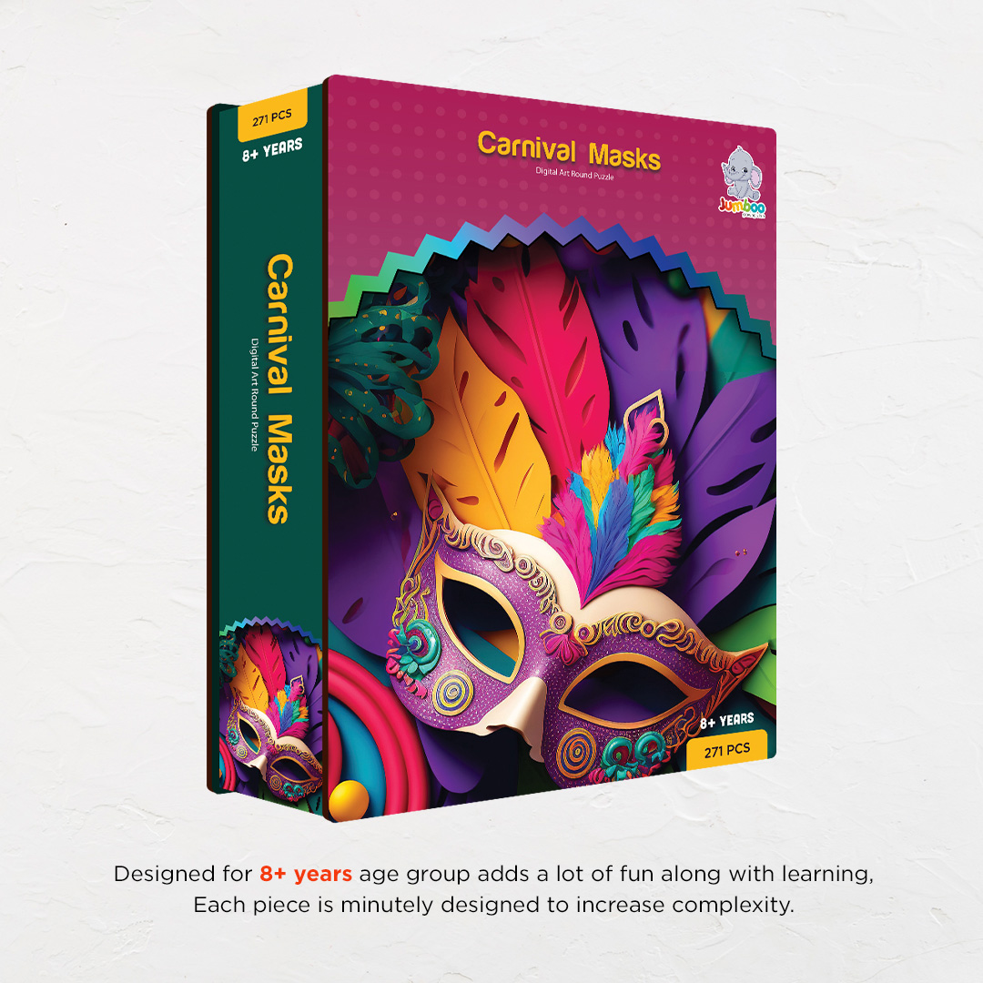 Carnival Masks digital art puzzle for kids and adults a creative art base puzzle
