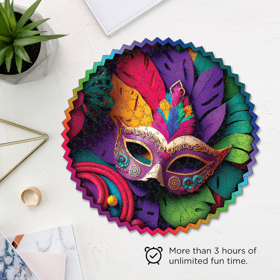 Carnival Masks digital art puzzle for kids and adults a creative art base puzzle
