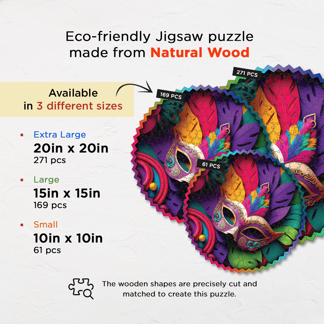 Carnival Masks digital art puzzle for kids and adults a creative art base puzzle