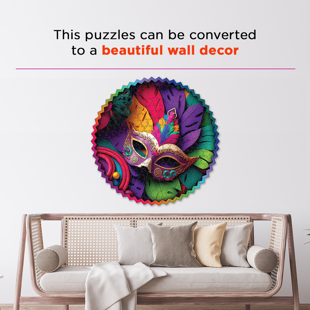 Carnival Masks digital art puzzle for kids and adults a creative art base puzzle