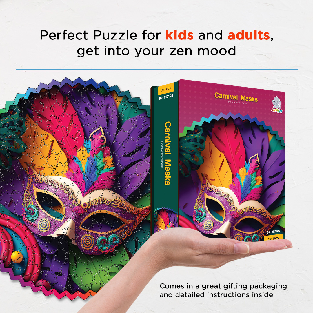 Carnival Masks digital art puzzle for kids and adults a creative art base puzzle