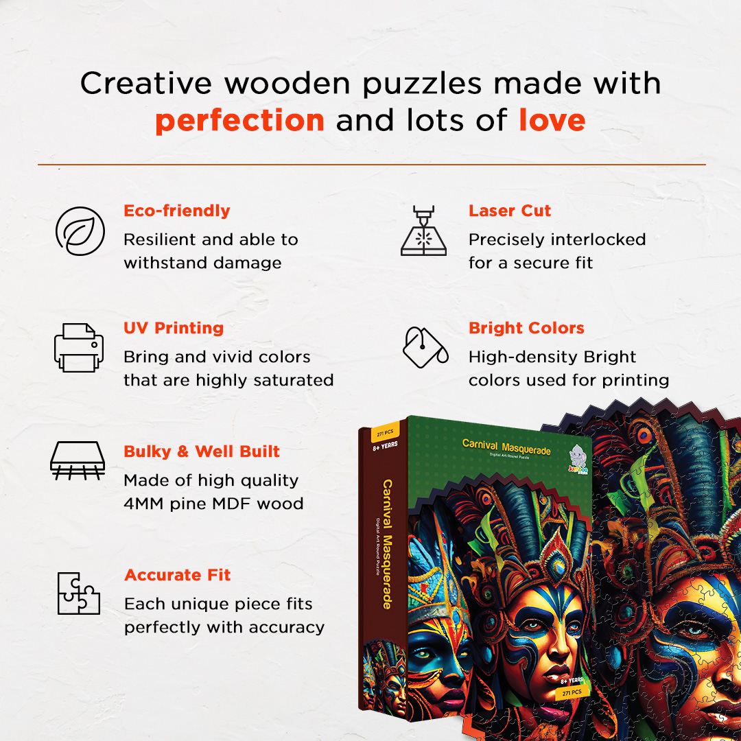 Carnival Masquerade digital art puzzle for kids and adults a creative art base puzzle