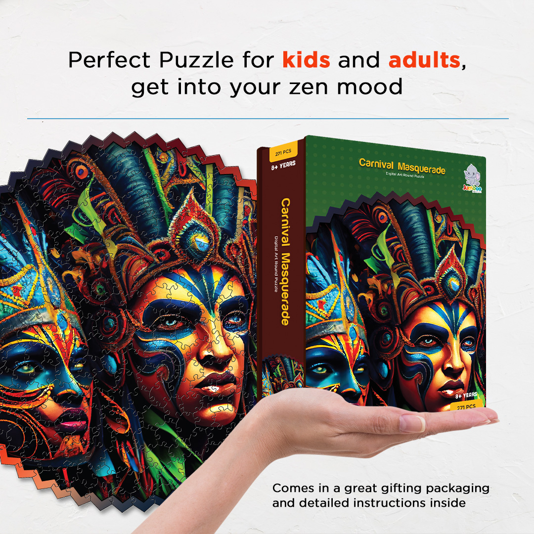 Carnival Masquerade digital art puzzle for kids and adults a creative art base puzzle