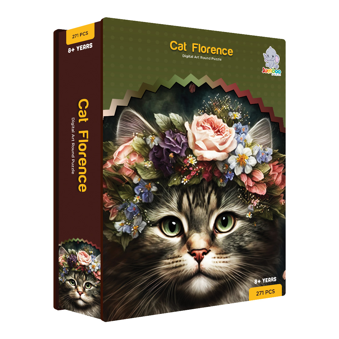 Cat Florence digital art puzzle for kids and adults a creative art base puzzle