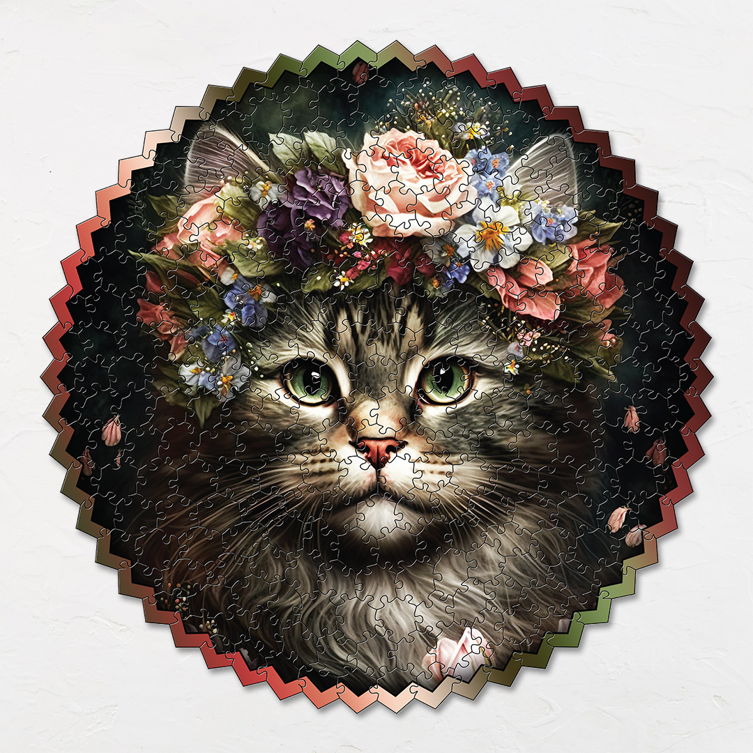 Cat Florence digital art puzzle for kids and adults a creative art base puzzle