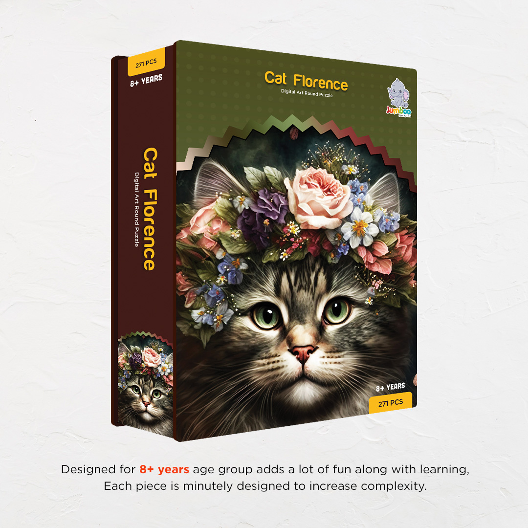 Cat Florence digital art puzzle for kids and adults a creative art base puzzle