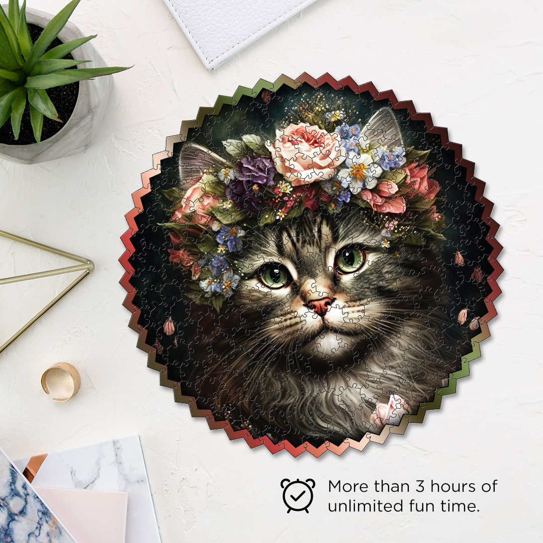 Cat Florence digital art puzzle for kids and adults a creative art base puzzle