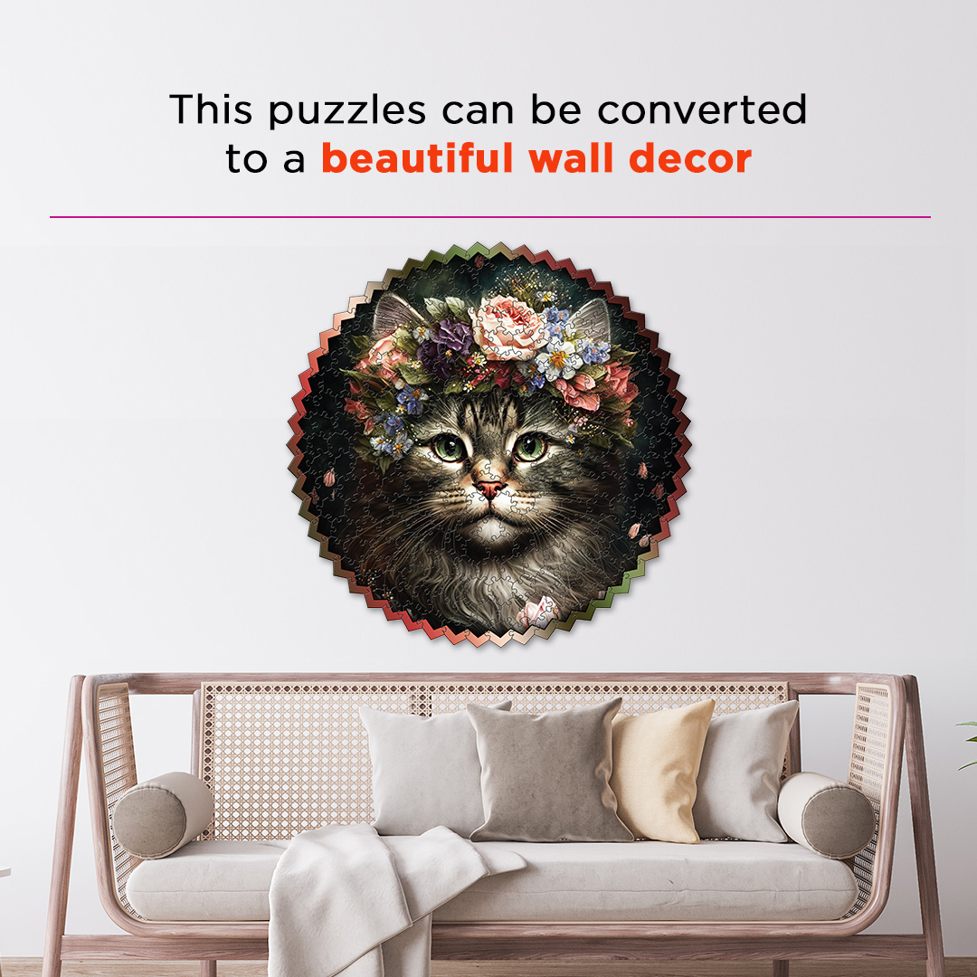 Cat Florence digital art puzzle for kids and adults a creative art base puzzle