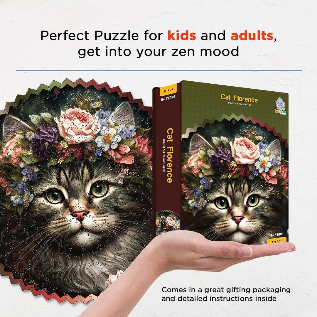Cat Florence digital art puzzle for kids and adults a creative art base puzzle
