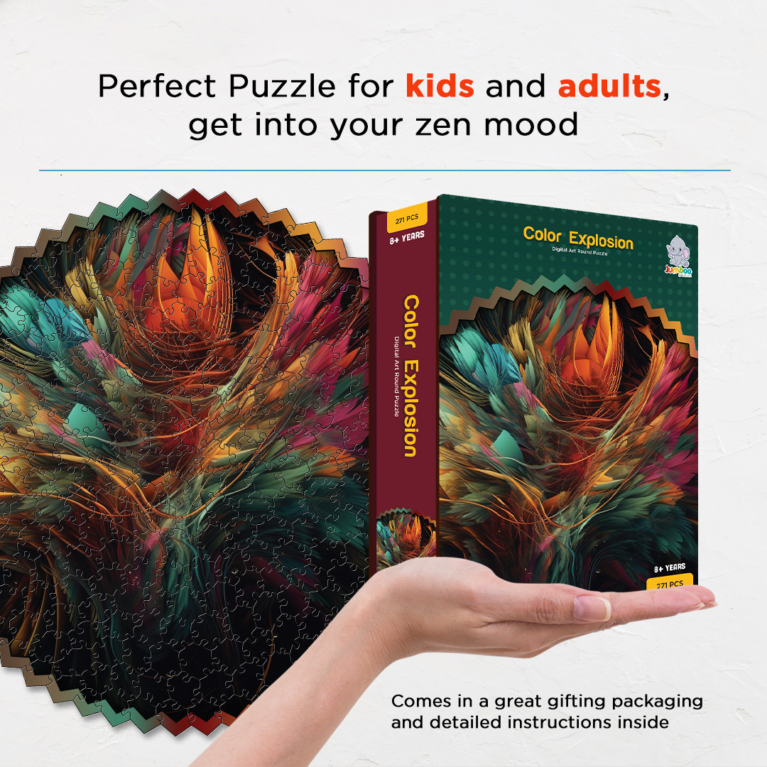 Color Explosion digital art puzzle for kids and adults a creative art base puzzle