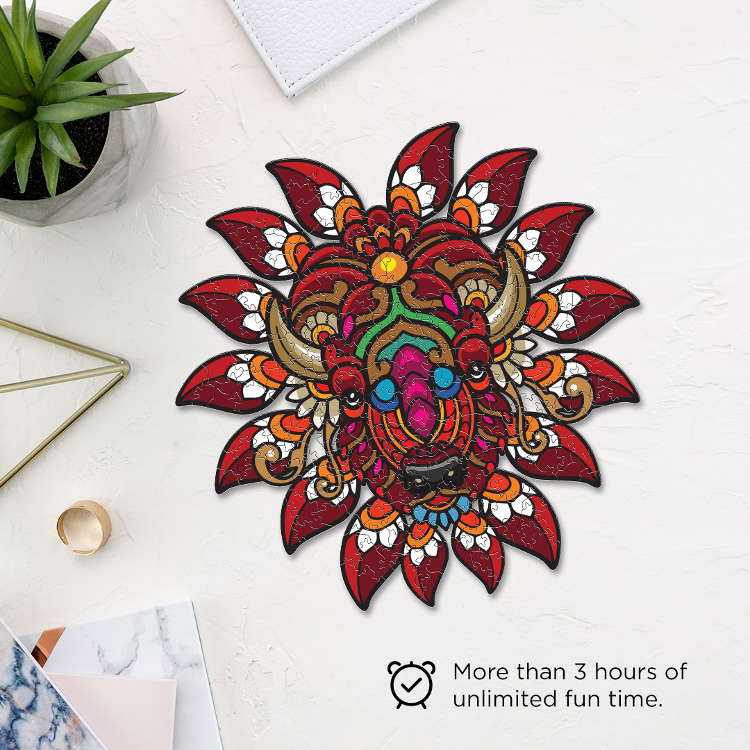 Colorful Bison Ornamental Puzzle designed precisely to bring amazing fun time