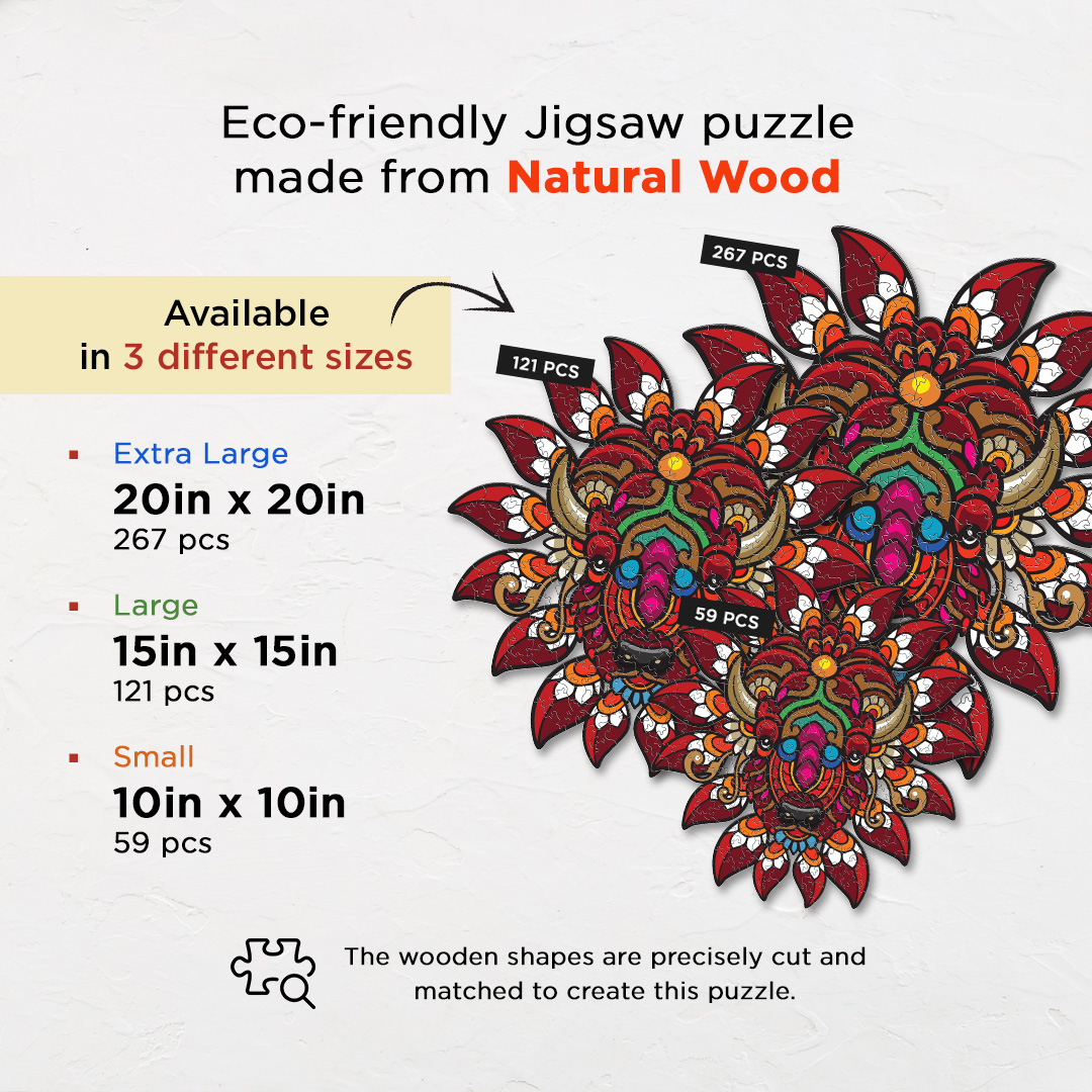 Colorful Bison Ornamental Puzzle designed precisely to bring amazing fun time