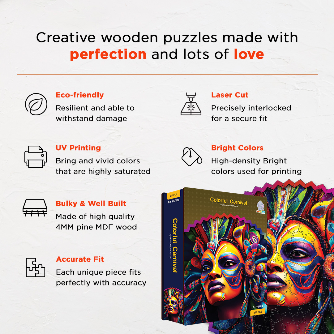 Colorful Carnival digital art puzzle for kids and adults a creative art base puzzle