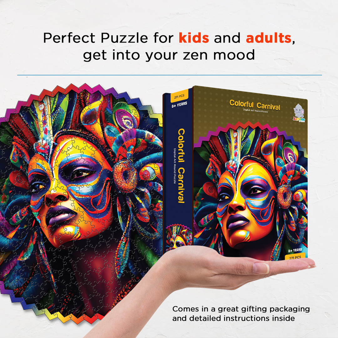 Colorful Carnival digital art puzzle for kids and adults a creative art base puzzle