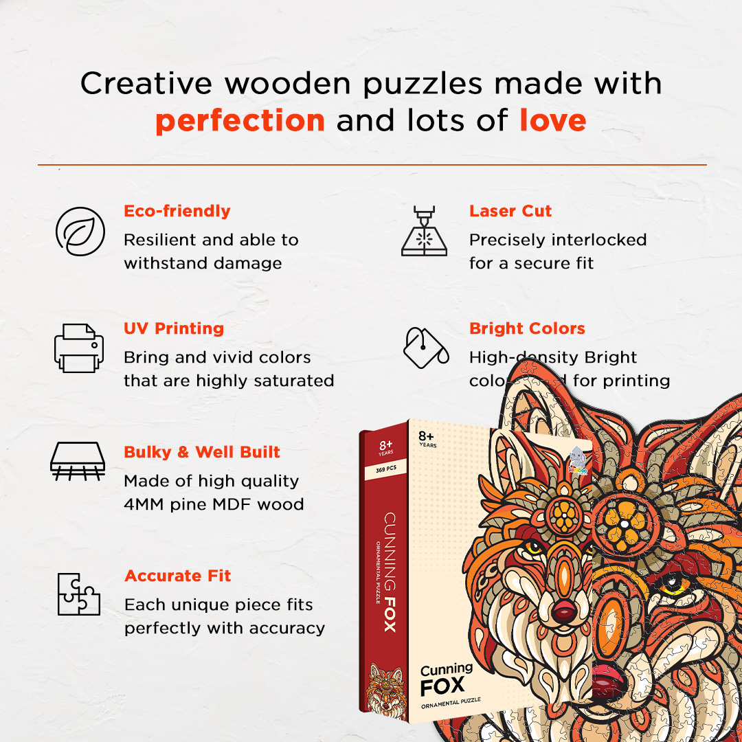 Cunning Fox Ornamental Puzzle designed precisely to bring amazing fun time