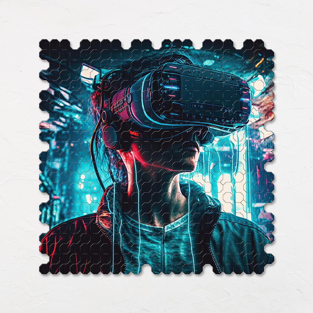 Danger Metaverse a futuristic new age Octagon combined shape jigsaw puzzle