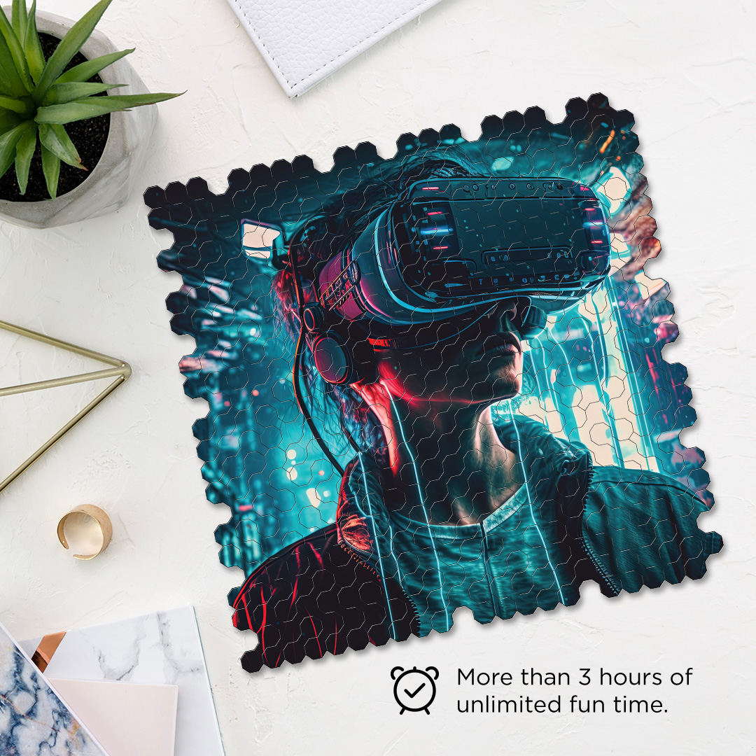 Danger Metaverse a futuristic new age Octagon combined shape jigsaw puzzle