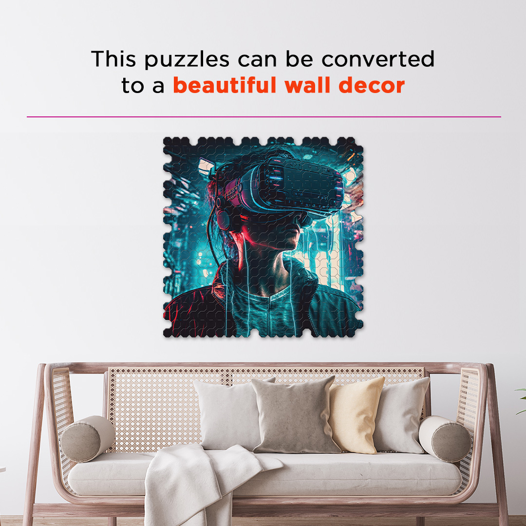 Danger Metaverse a futuristic new age Octagon combined shape jigsaw puzzle