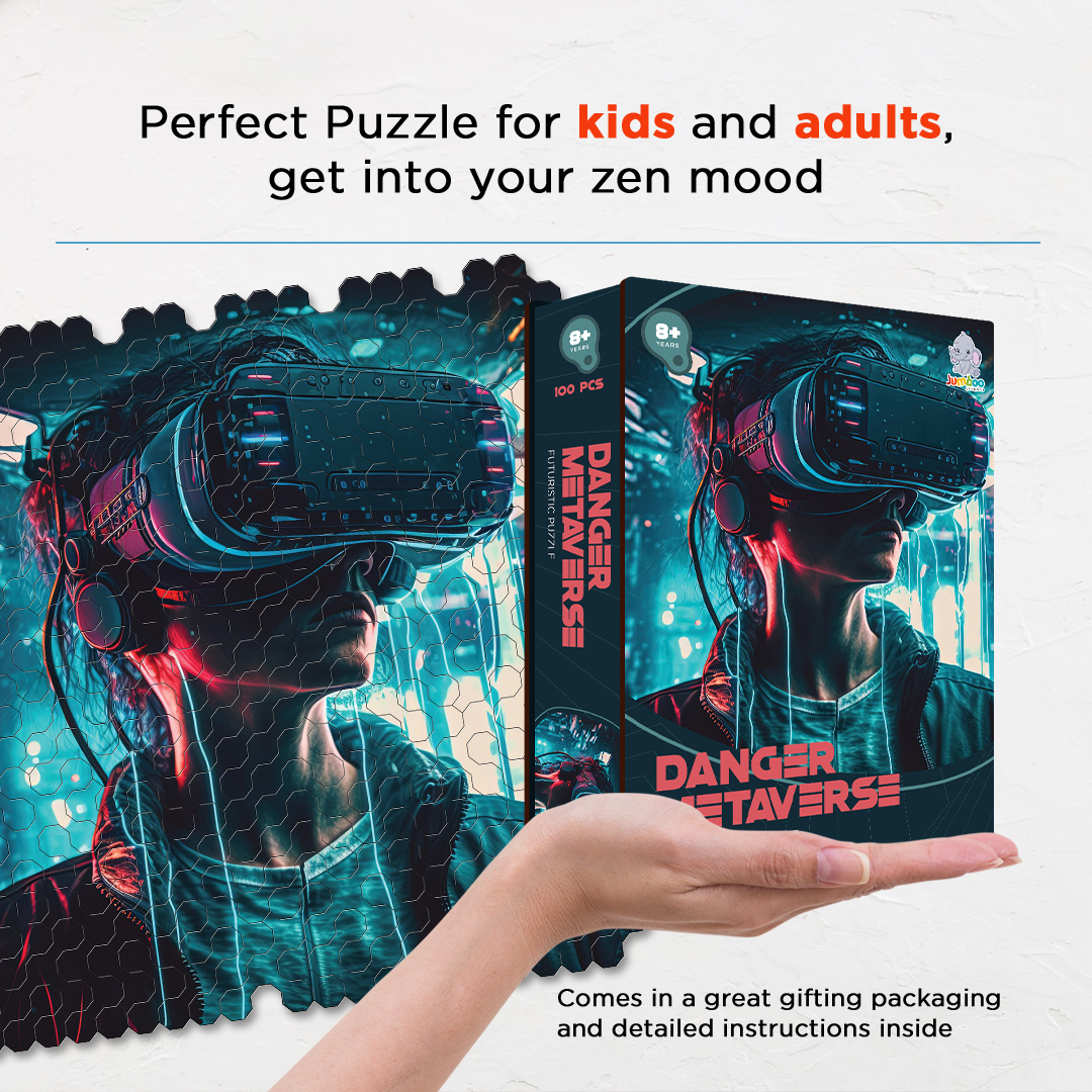 Danger Metaverse a futuristic new age Octagon combined shape jigsaw puzzle