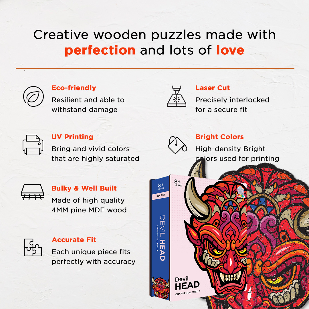 Devil Head Ornamental Puzzle designed precisely to bring amazing fun time
