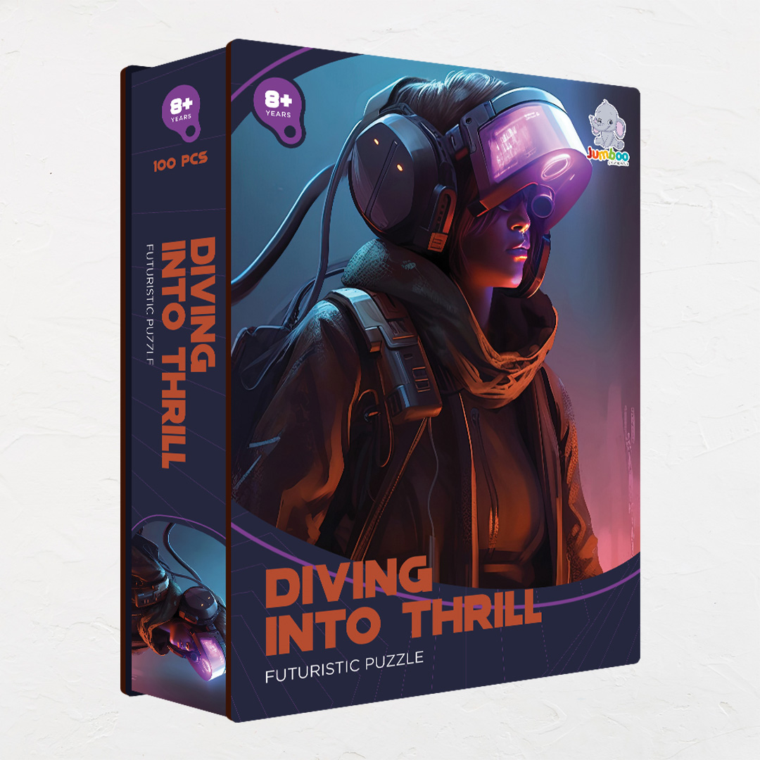 Diving into Thrill a futuristic new age Octagon combined shape jigsaw puzzle