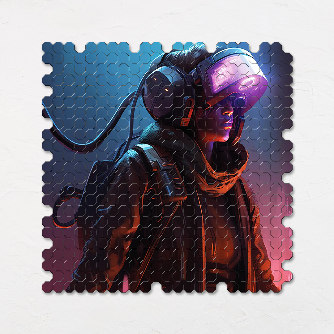 Diving into Thrill a futuristic new age Octagon combined shape jigsaw puzzle