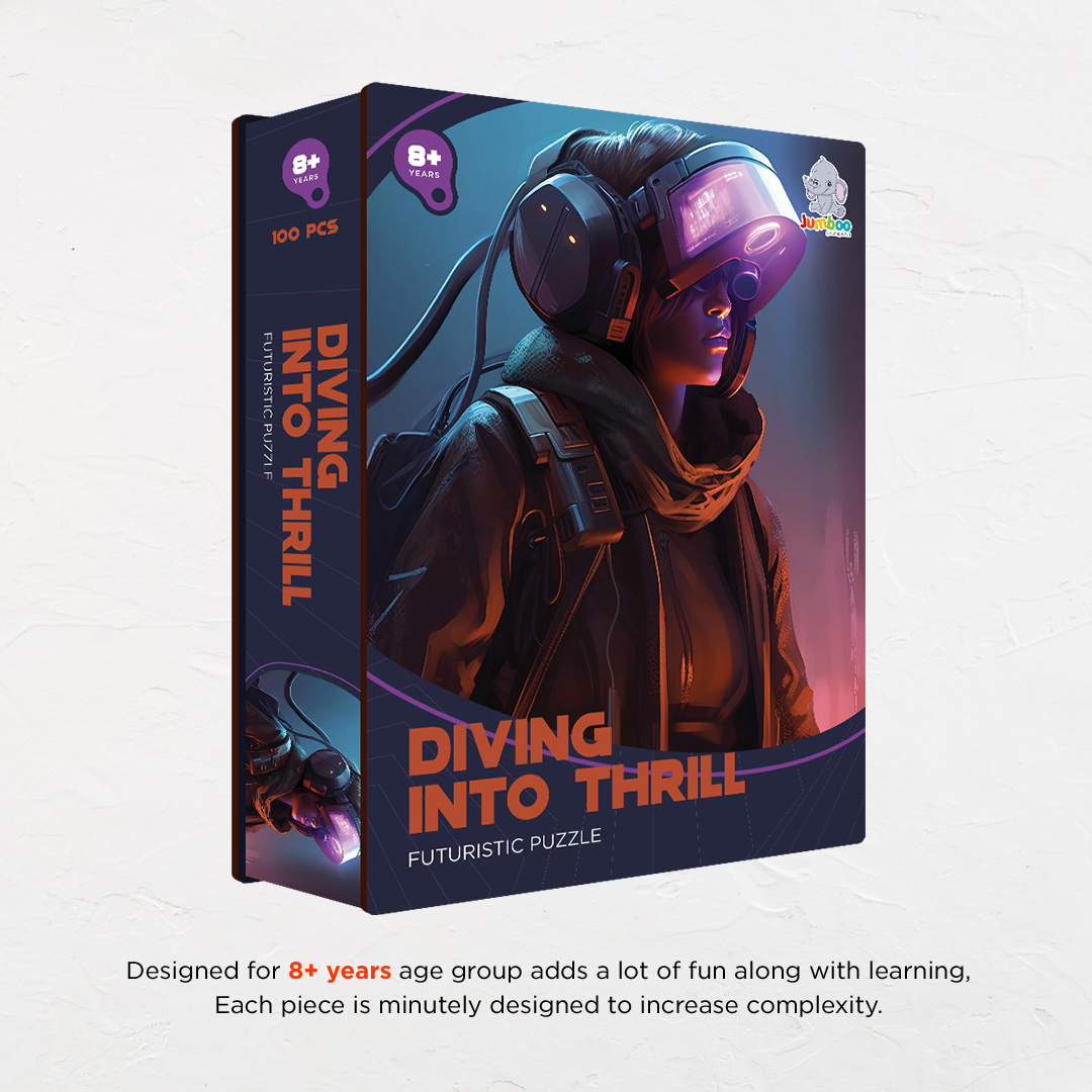 Diving into Thrill a futuristic new age Octagon combined shape jigsaw puzzle