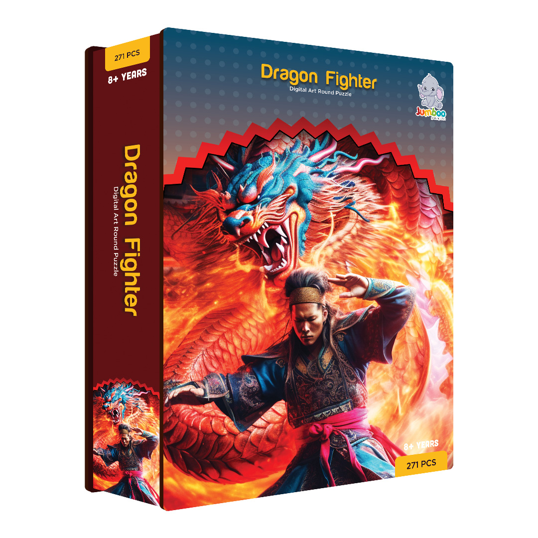 Dragon Fighter digital art puzzle for kids and adults a creative art base puzzle