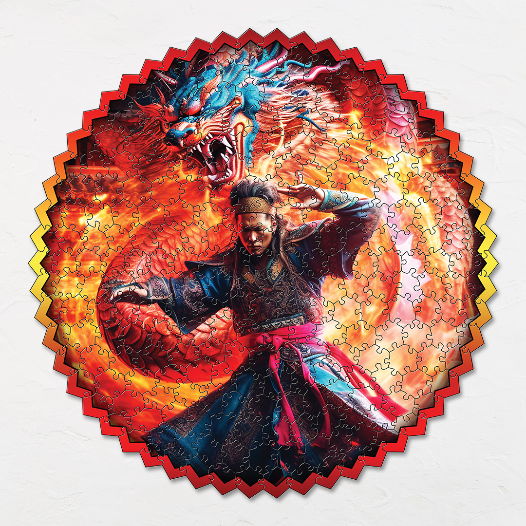 Dragon Fighter digital art puzzle for kids and adults a creative art base puzzle