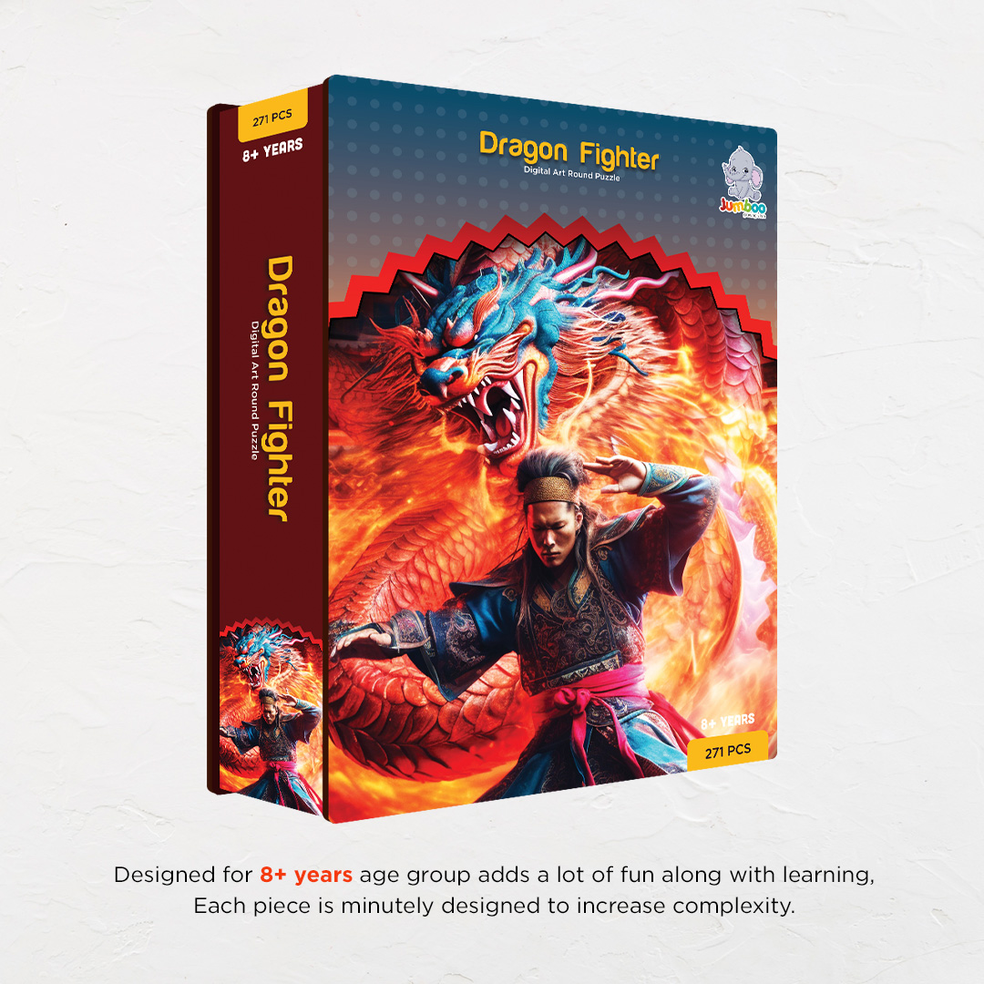 Dragon Fighter digital art puzzle for kids and adults a creative art base puzzle