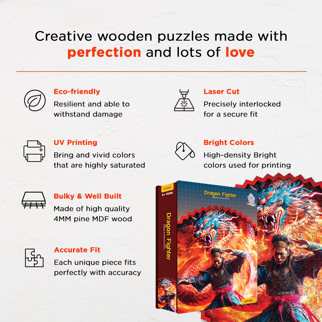 Dragon Fighter digital art puzzle for kids and adults a creative art base puzzle