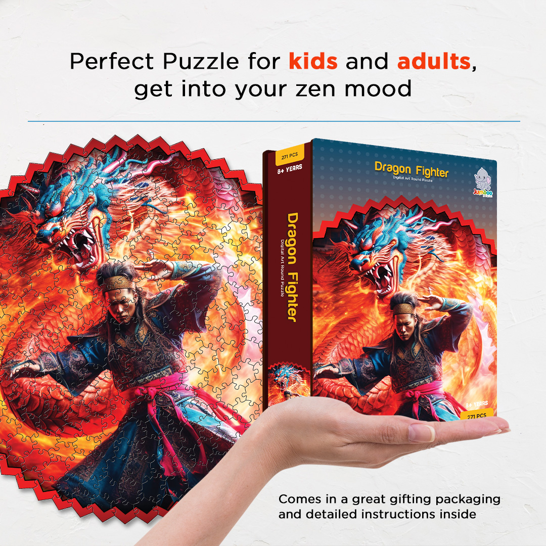 Dragon Fighter digital art puzzle for kids and adults a creative art base puzzle