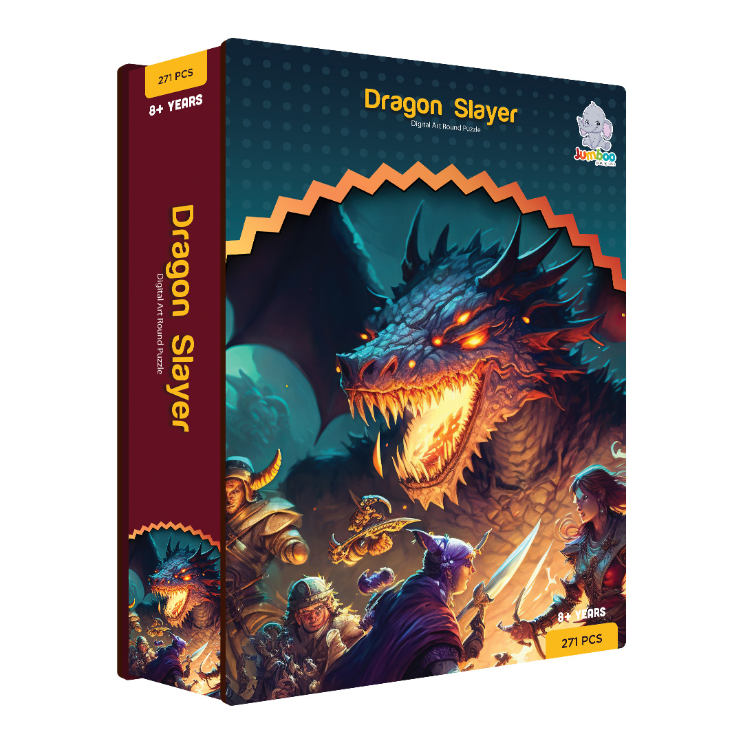 Dragon Slayer digital art puzzle for kids and adults a creative art base puzzle
