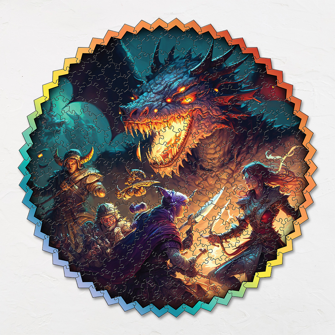 Dragon Slayer digital art puzzle for kids and adults a creative art base puzzle