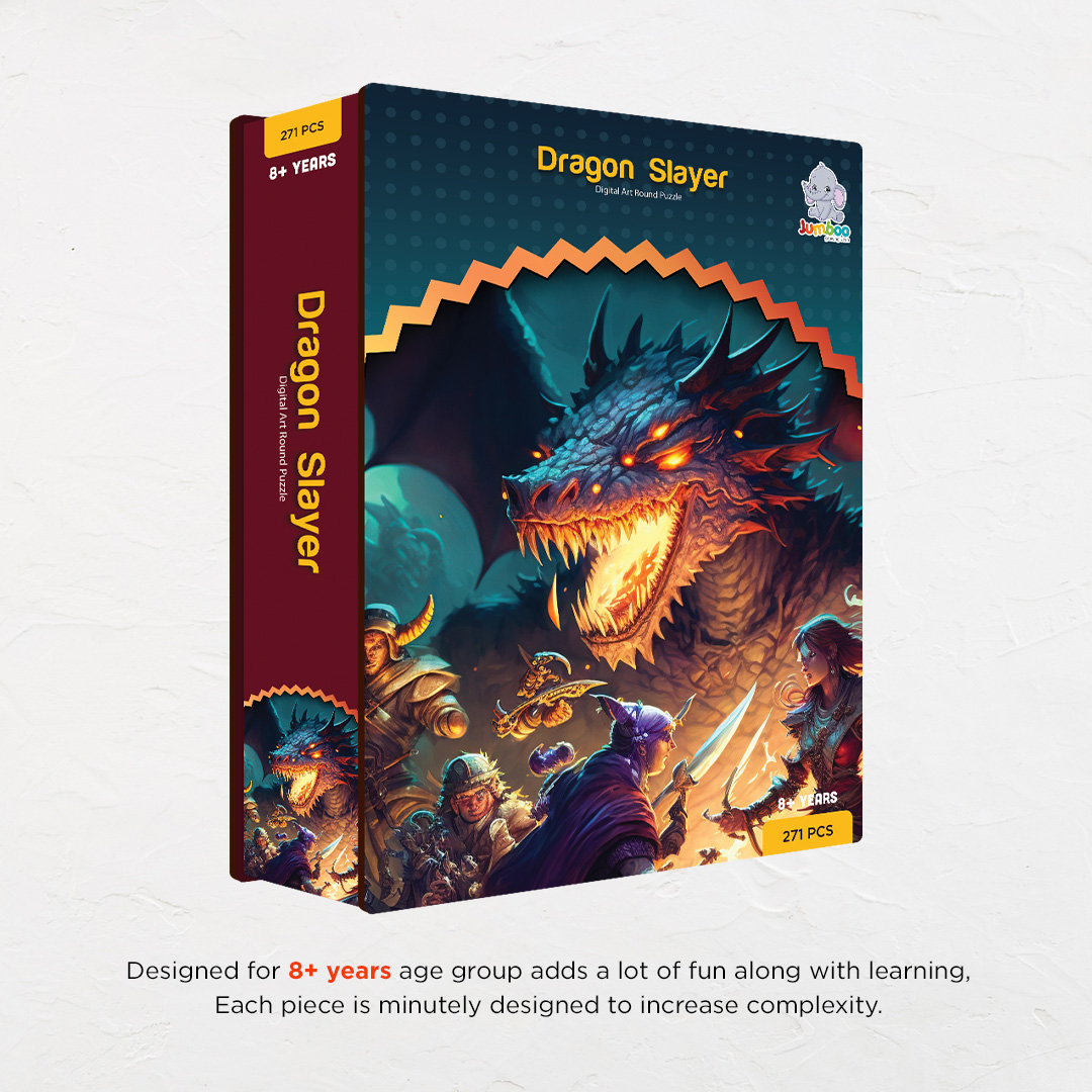 Dragon Slayer digital art puzzle for kids and adults a creative art base puzzle