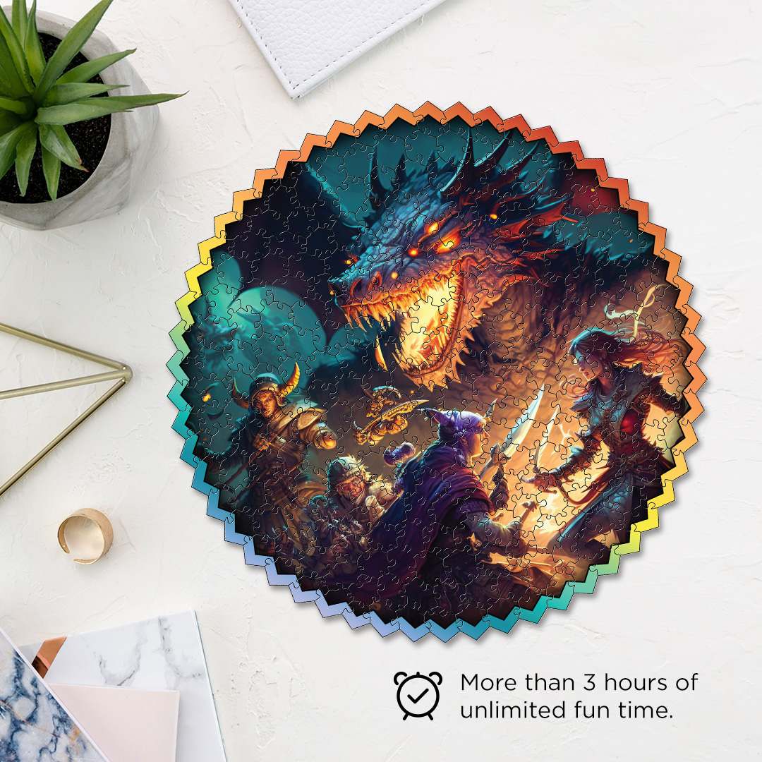 Dragon Slayer digital art puzzle for kids and adults a creative art base puzzle