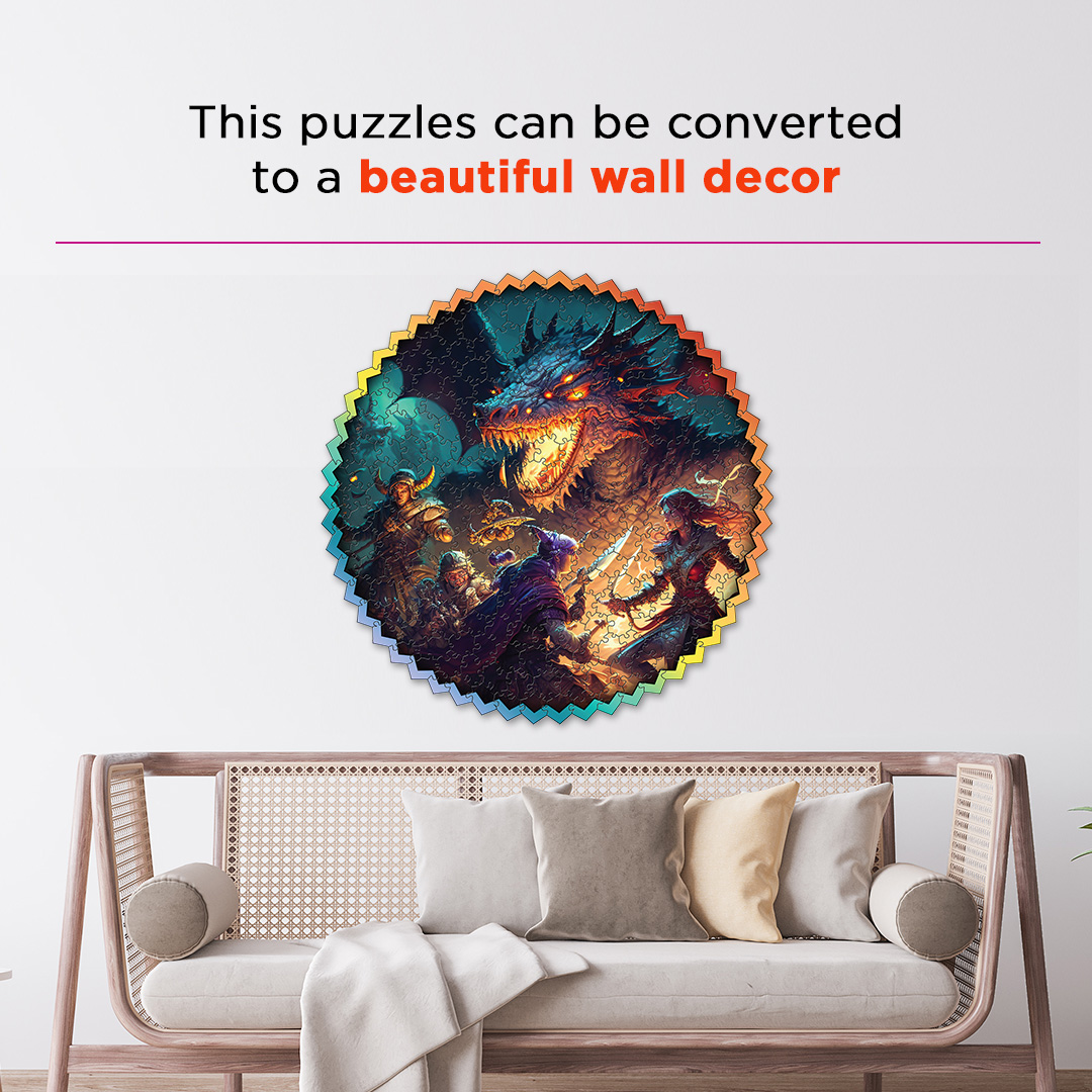 Dragon Slayer digital art puzzle for kids and adults a creative art base puzzle