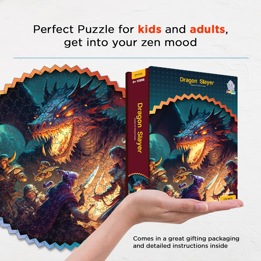 Dragon Slayer digital art puzzle for kids and adults a creative art base puzzle