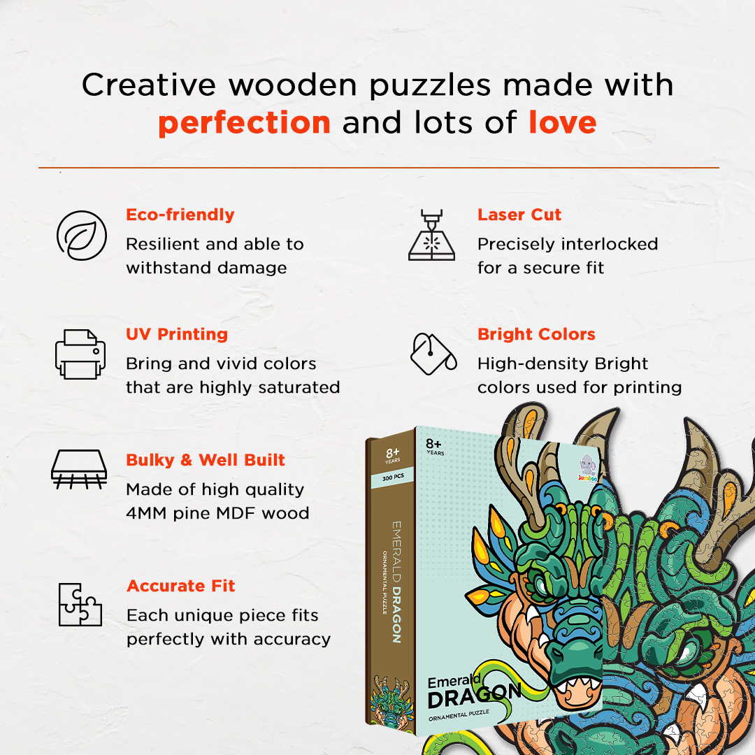 Emerald Dragon Ornamental Puzzle designed precisely to bring amazing fun time