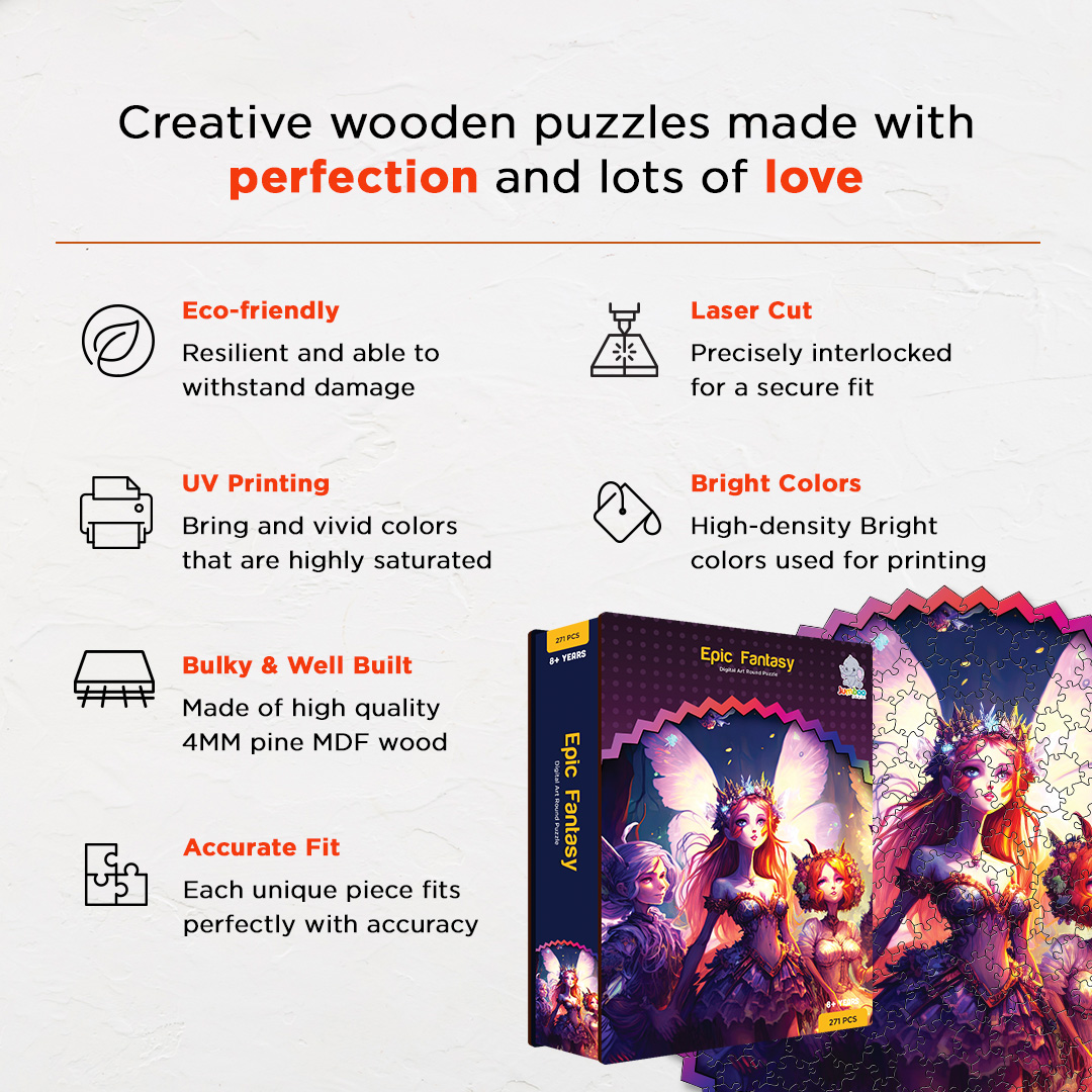 Epic Fantasy digital art puzzle for kids and adults a creative art base puzzle