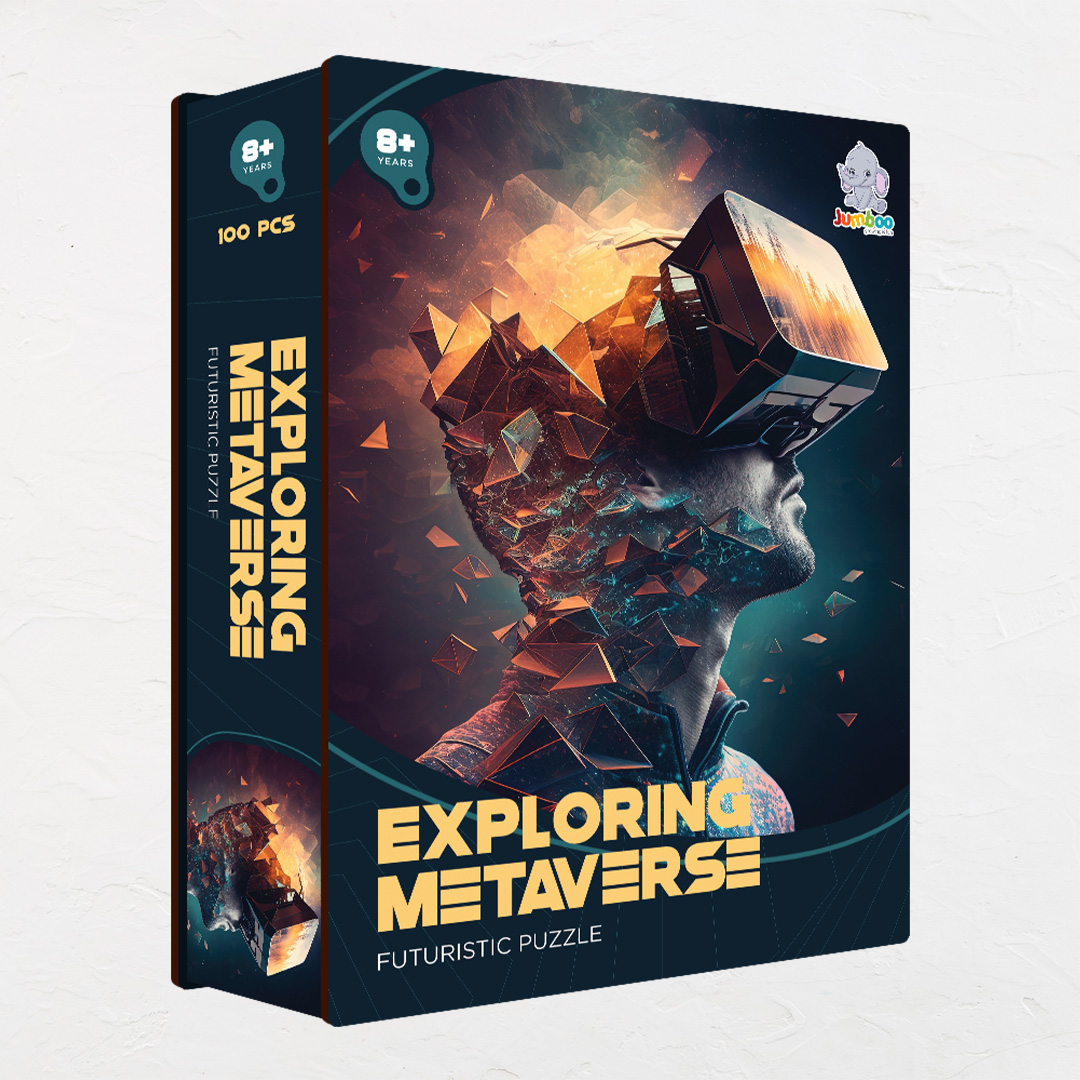 Exploring Metaverse a futuristic new age Octagon combined shape jigsaw puzzle