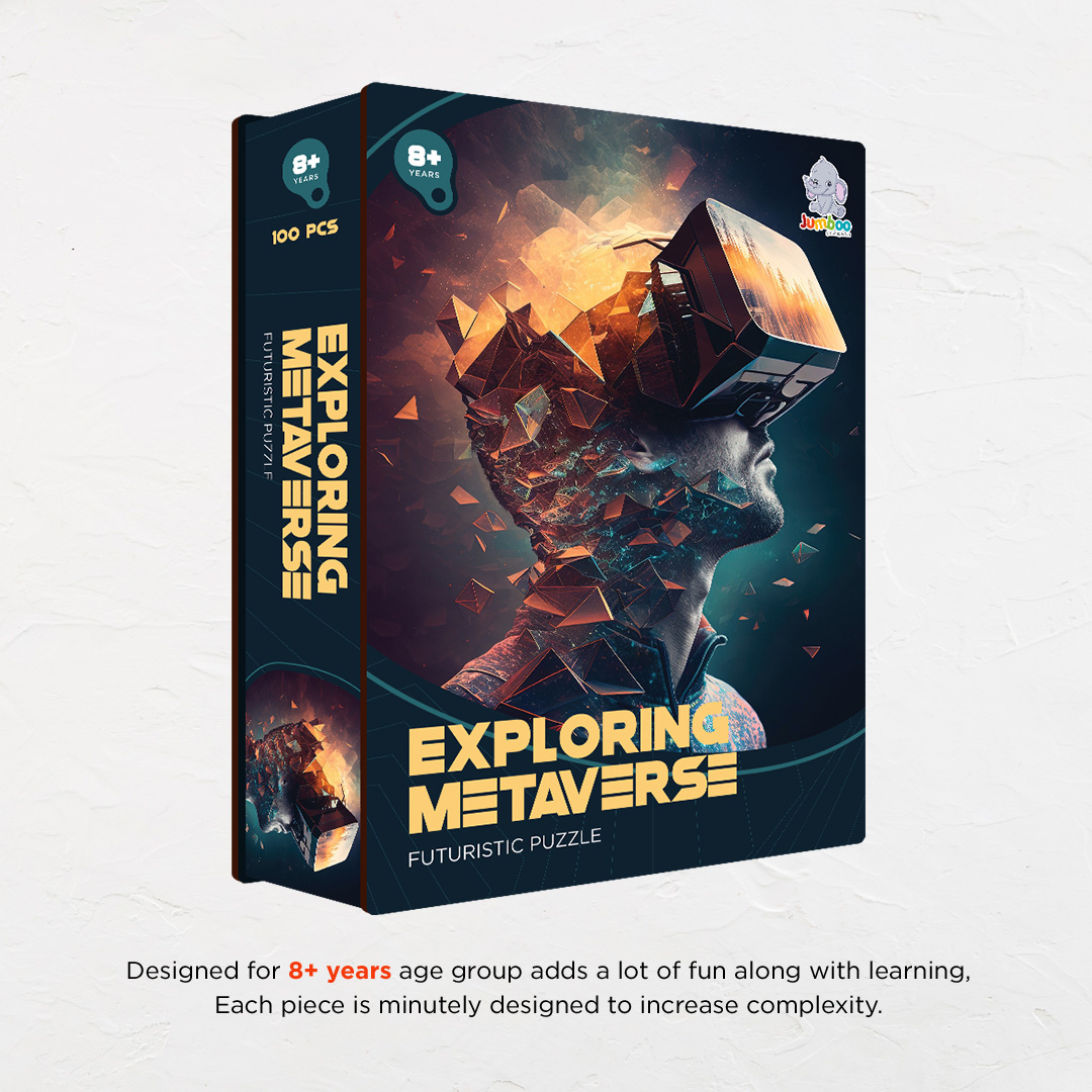 Exploring Metaverse a futuristic new age Octagon combined shape jigsaw puzzle