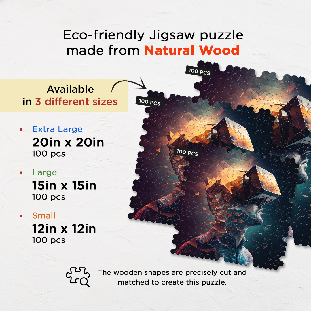 Exploring Metaverse a futuristic new age Octagon combined shape jigsaw puzzle