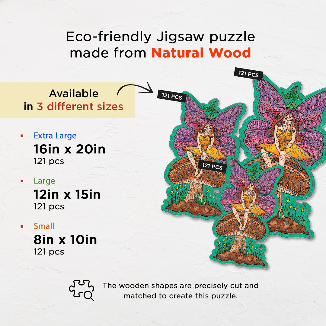 Fairy Girl creative jigsaw puzzle for kids and adults includes different custom shapes