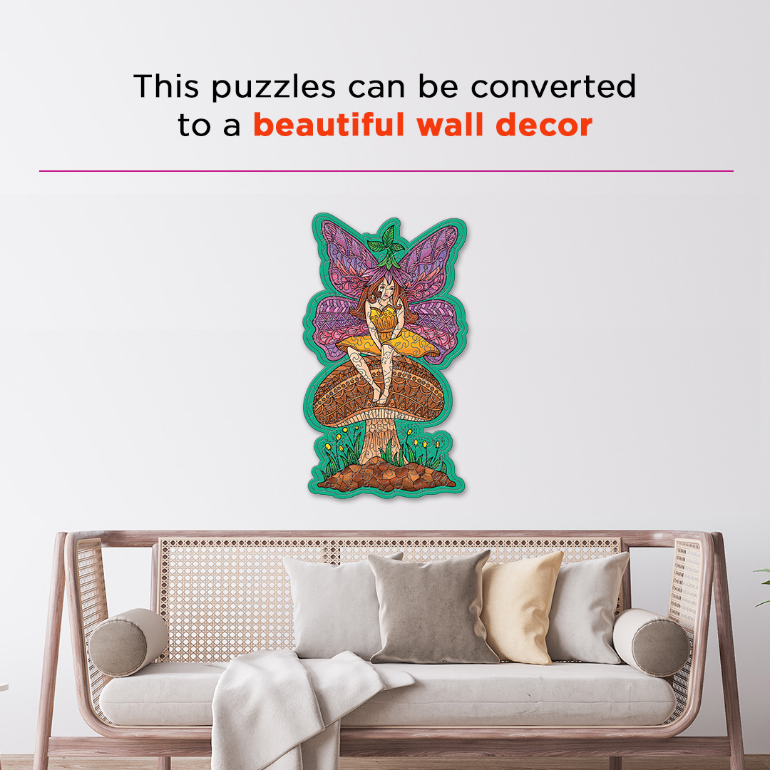 Fairy Girl creative jigsaw puzzle for kids and adults includes different custom shapes