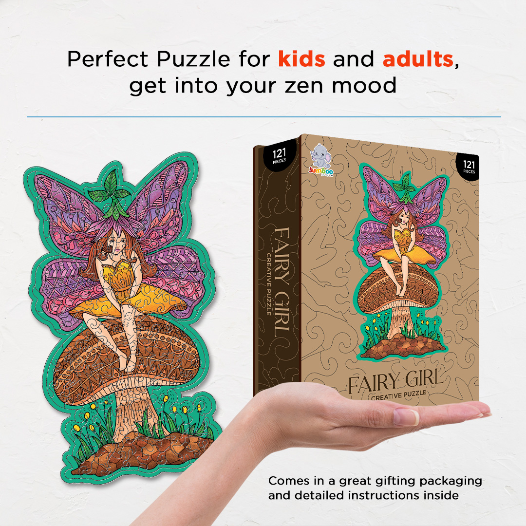 Fairy Girl creative jigsaw puzzle for kids and adults includes different custom shapes