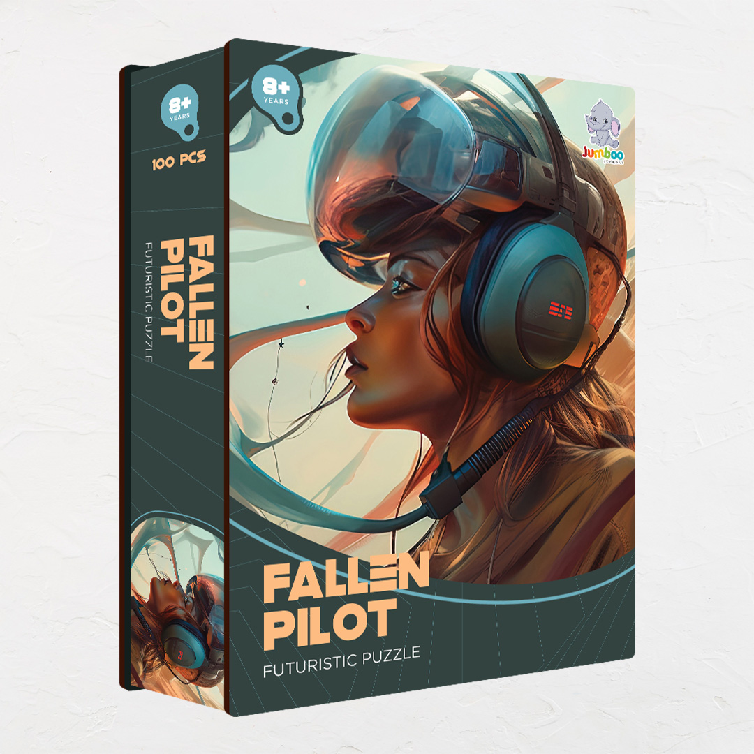 Fallen Pilot a futuristic new age Octagon combined shape jigsaw puzzle